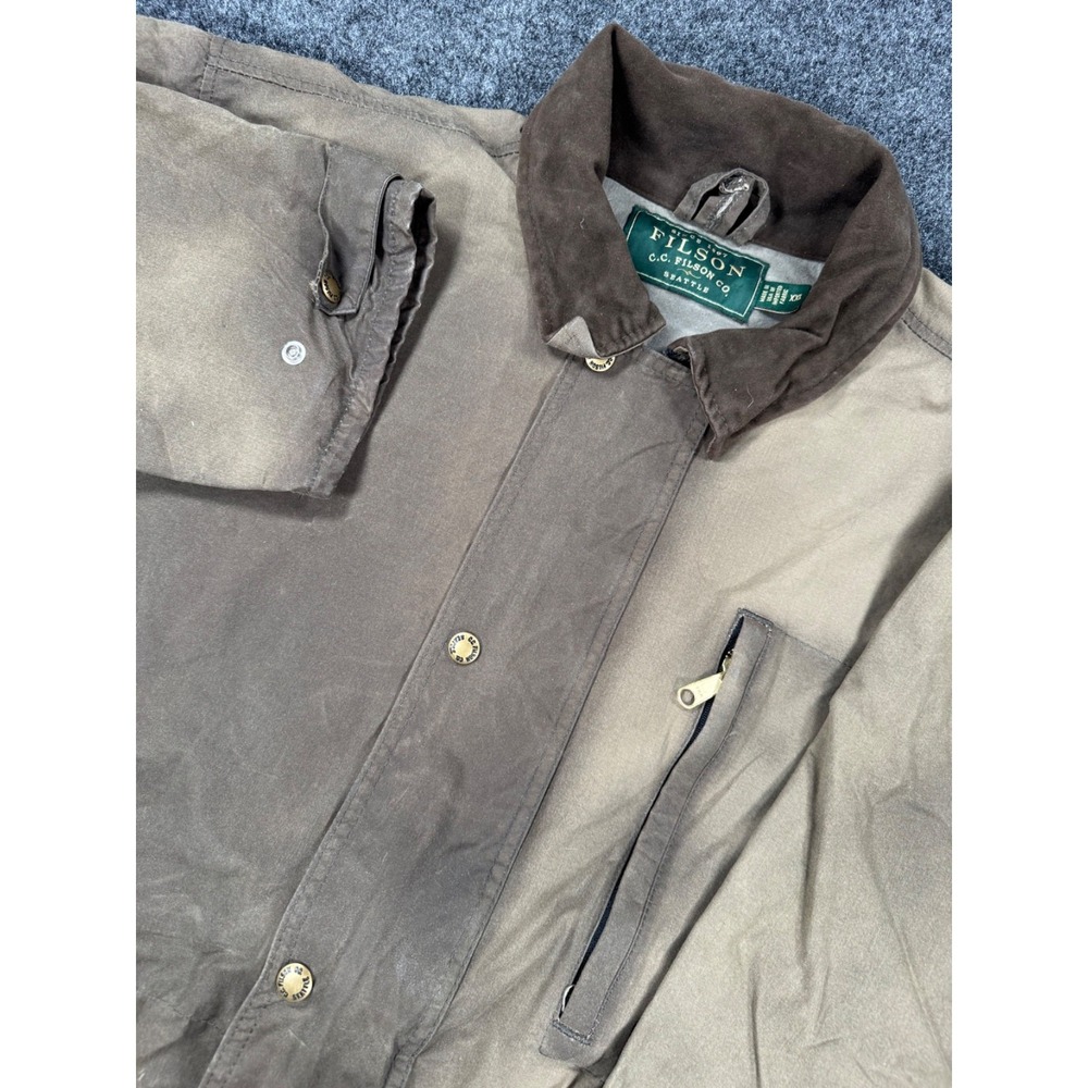 VTG Filson Tin Cloth Jacket XXL Brown Oil Finish Hunting Work Coat USA